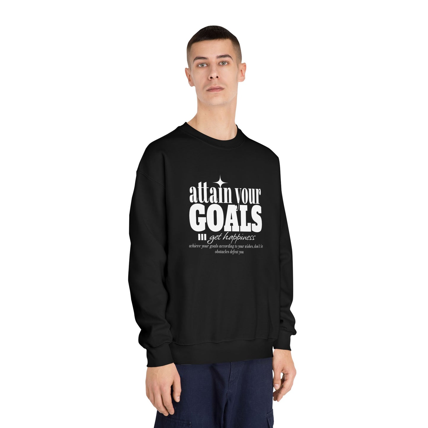 Motivational Crewneck Sweatshirt, Unisex Pullover, Goal Setting Apparel, Inspirational Gift, Fitness Sweatshirt, Casual Wear