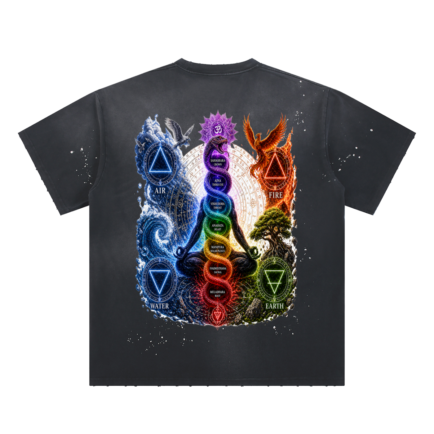 Hand-Frayed Sunfade Paint Splatter T-Shirt