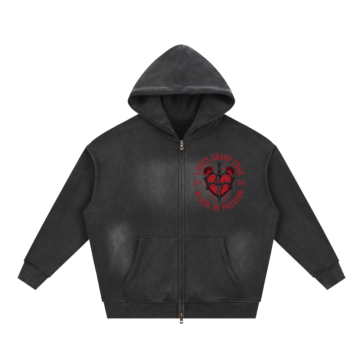 Sunfade Love N Passion Zip Boxy Fleece Hoodie