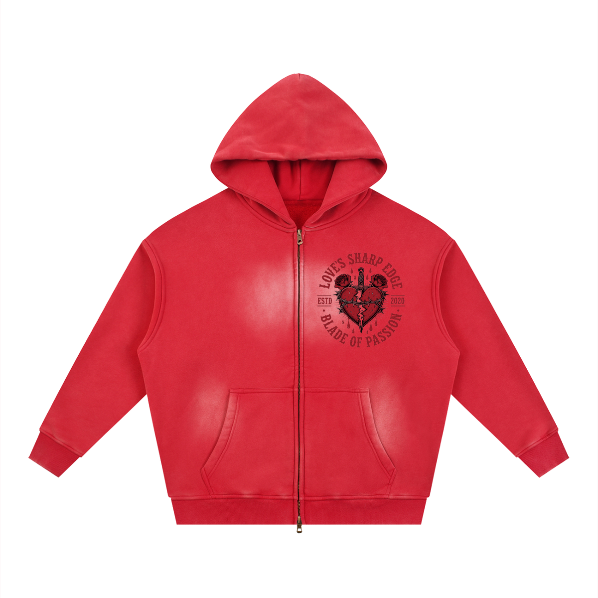 Sunfade Love N Passion Zip Boxy Fleece Hoodie