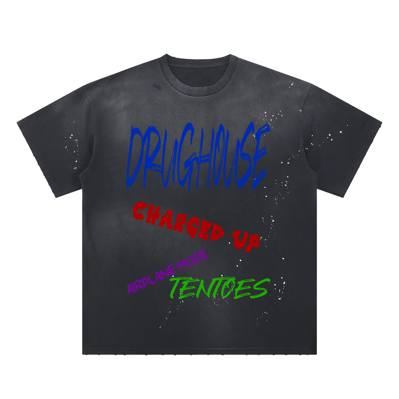 Hand-Frayed Sunfade Paint Splatter T-Shirt
