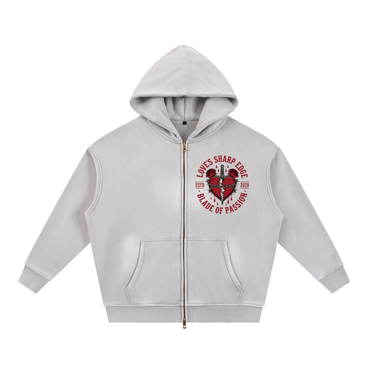 Sunfade Love N Passion Zip Boxy Fleece Hoodie