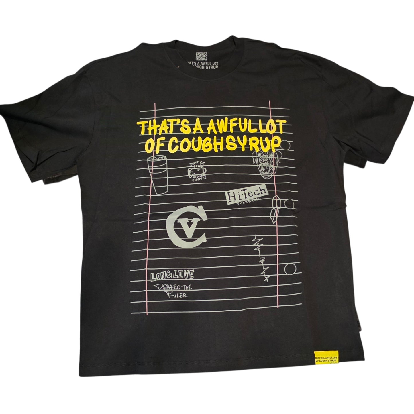 That's A Awful Lot of Cough Syrup "Notebook" Graphic T-Shirt – Black – XL