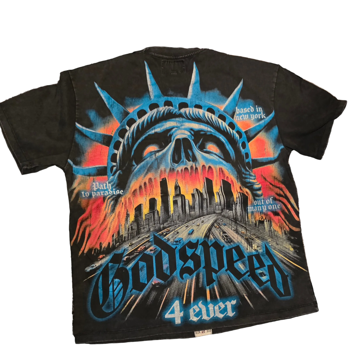 Godspeed "4 Ever" Vintage Graphic T-Shirt – Washed Black