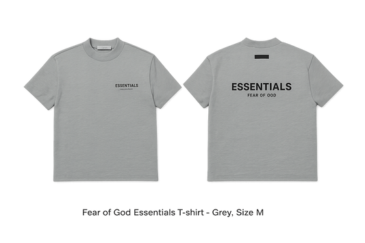 Fear of God Essentials Logo T-Shirt – Light Oatmeal – Size Medium