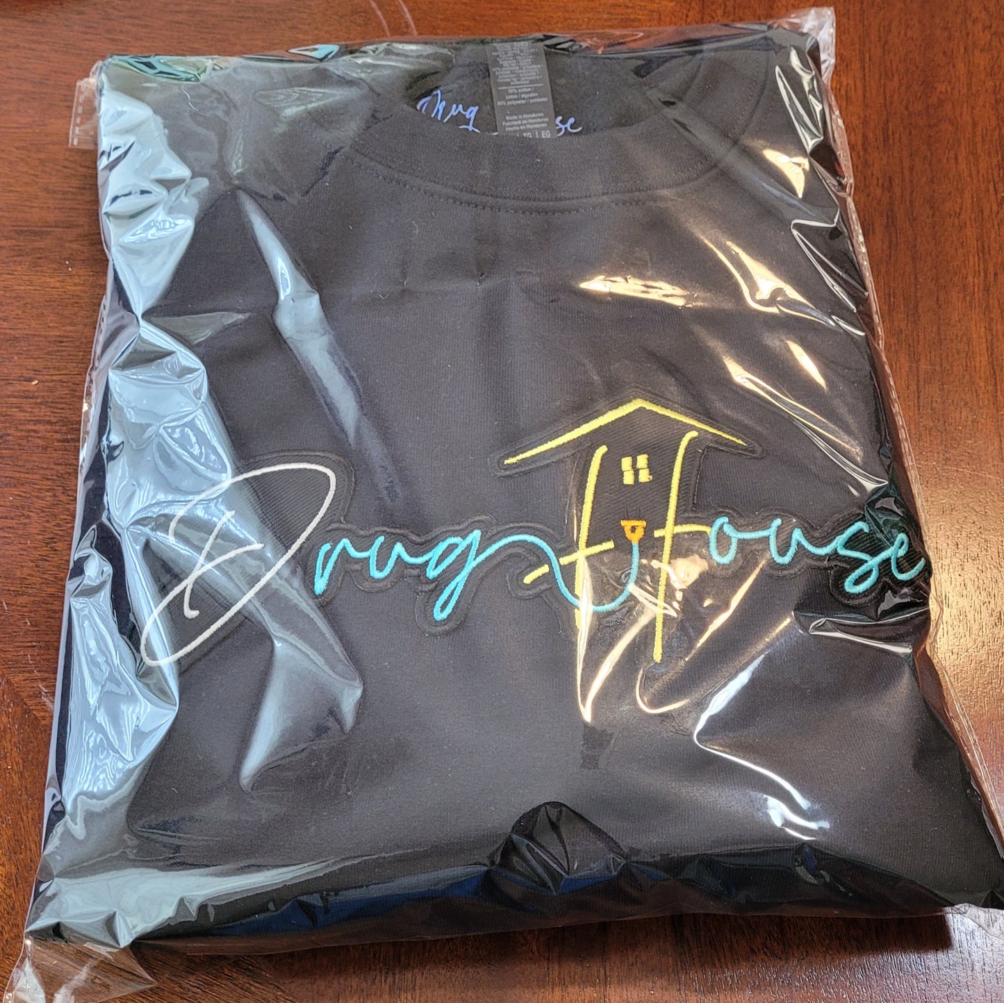DrugHouse Embroidery Patch Crewneck Sweatshirt (Large)
