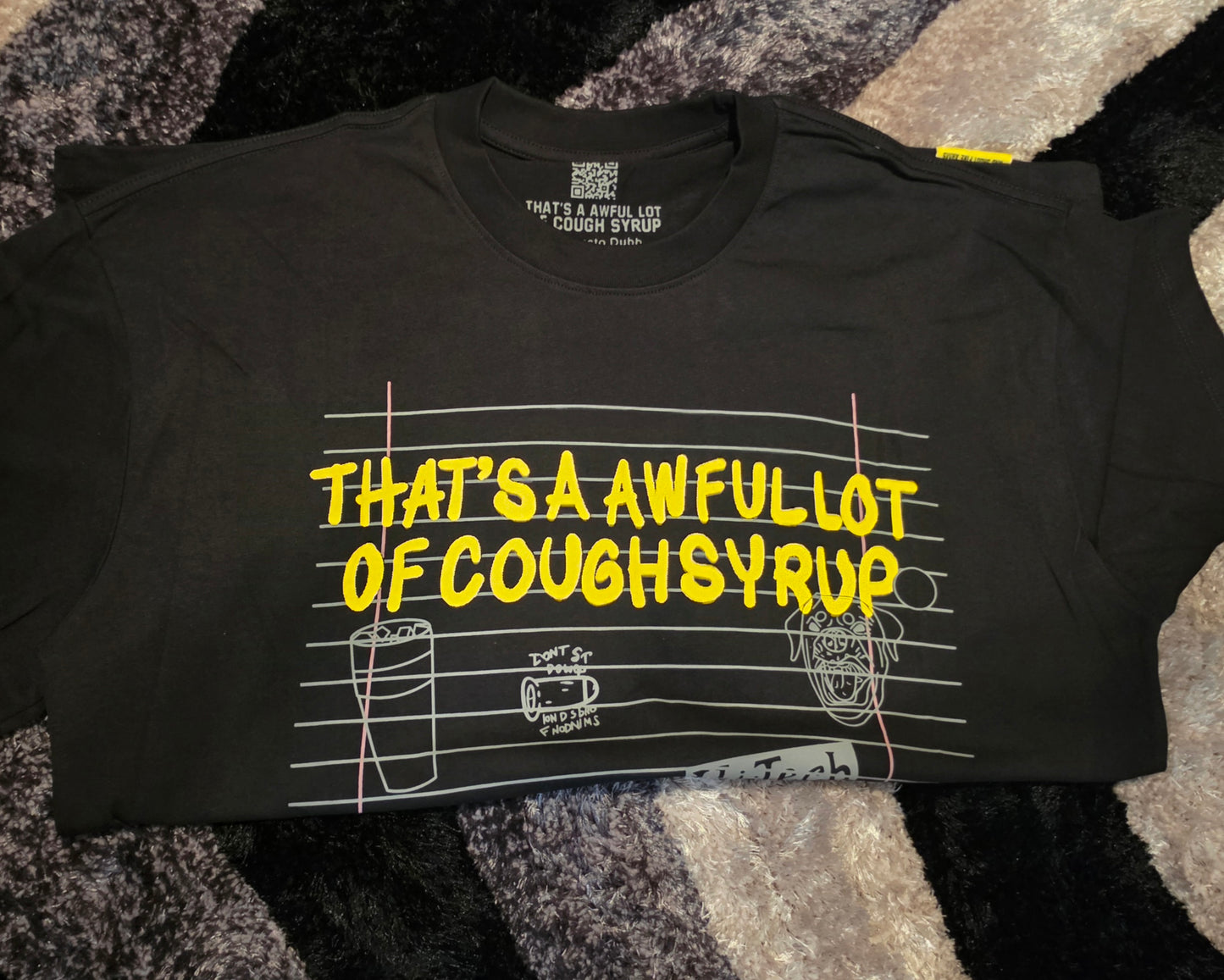 That's A Awful Lot of Cough Syrup "Notebook" Graphic T-Shirt – Black – XL