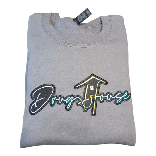 DrugHouse Embroidery Patch Crewneck Sweatshirt (Large)