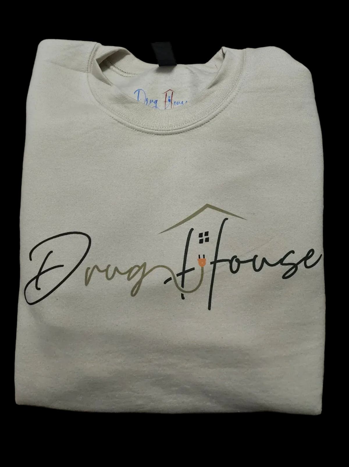 DrugHouse Signature Logo Crewneck Sweatshirt – Light Stone – Size L