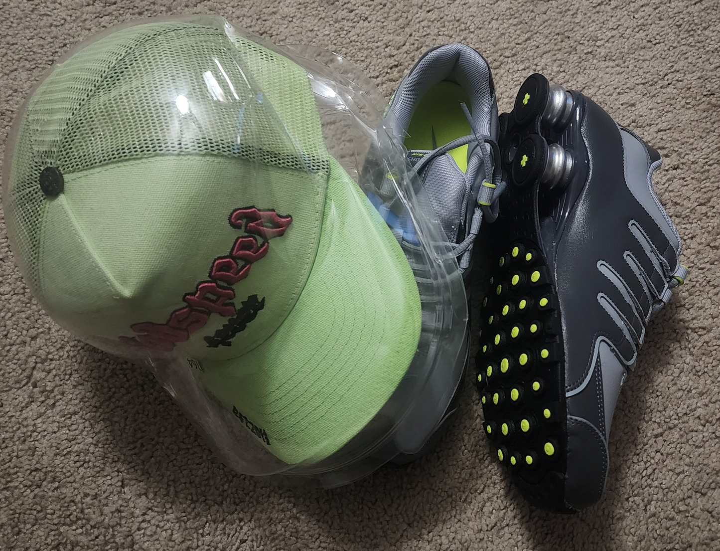 Nike Shox NZ EU Metallic Silver + Godspeed Forever Trucker Hat Bundle – Open Box – Size 8M