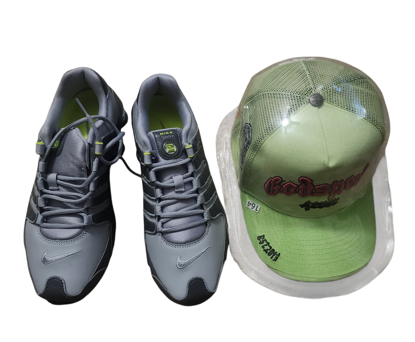 Nike Shox NZ EU Metallic Silver + Godspeed Forever Trucker Hat Bundle – Open Box – Size 8M