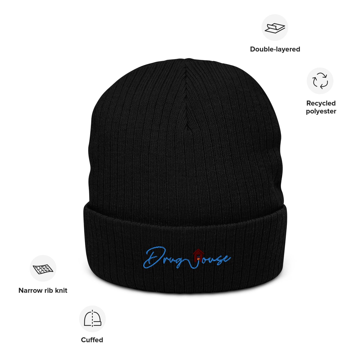 DrugHouse Embroidery Beanie